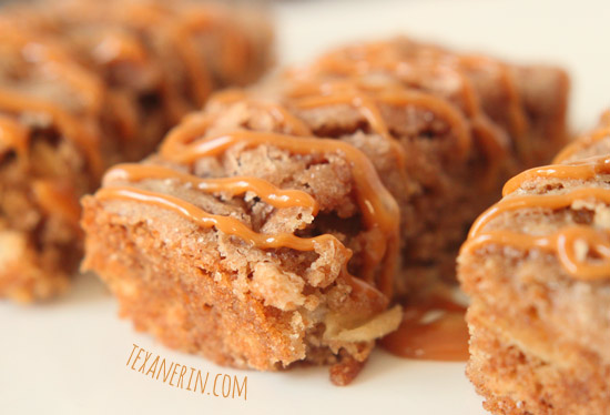 These apple cake bars are 100% whole grain and amazingly easy to make! | texanerin.com