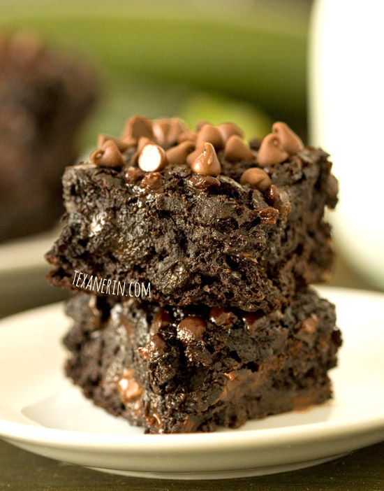 100% Whole Grain + Dairy-free Chocolate Zucchini Brownies - nobody will have a clue that these are almost fat free! | texanerin.com