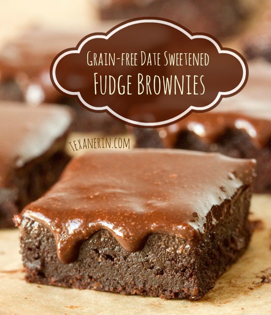 Grain-free and dairy-free fudge brownies – totally date sweetened!