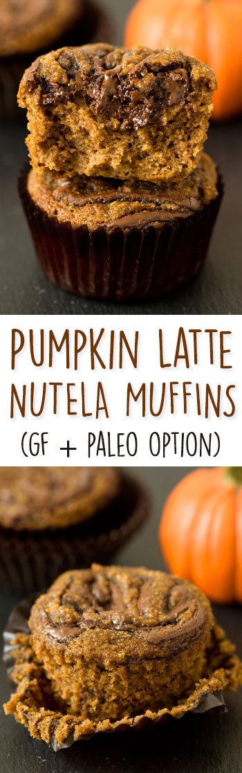 Pumpkin spice latte Nutella muffins {grain-free, gluten-free, with a dairy-free / paleo option}