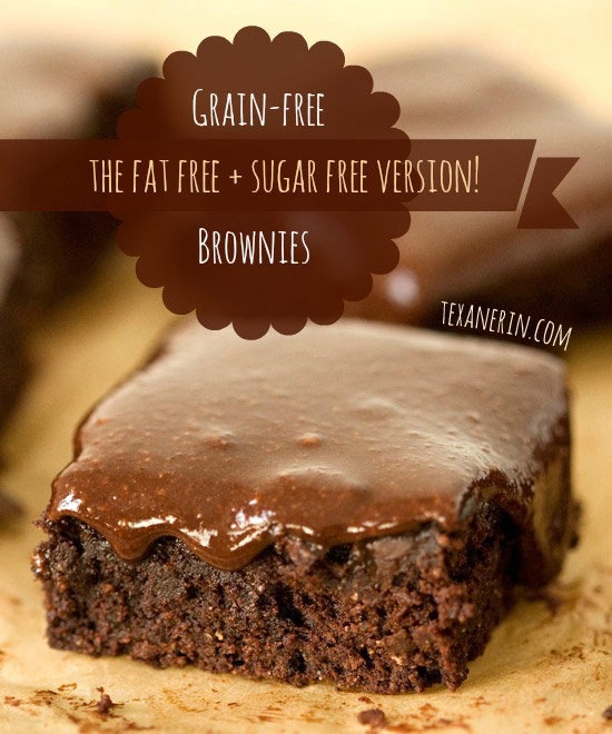 Grain-free and dairy-free fudge brownies – this version has no added fat!