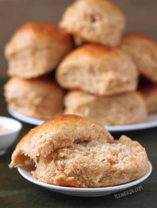 Soft and Fluffy Dinner Rolls – 100% whole wheat and ridiculously delicious! | texanerin.com