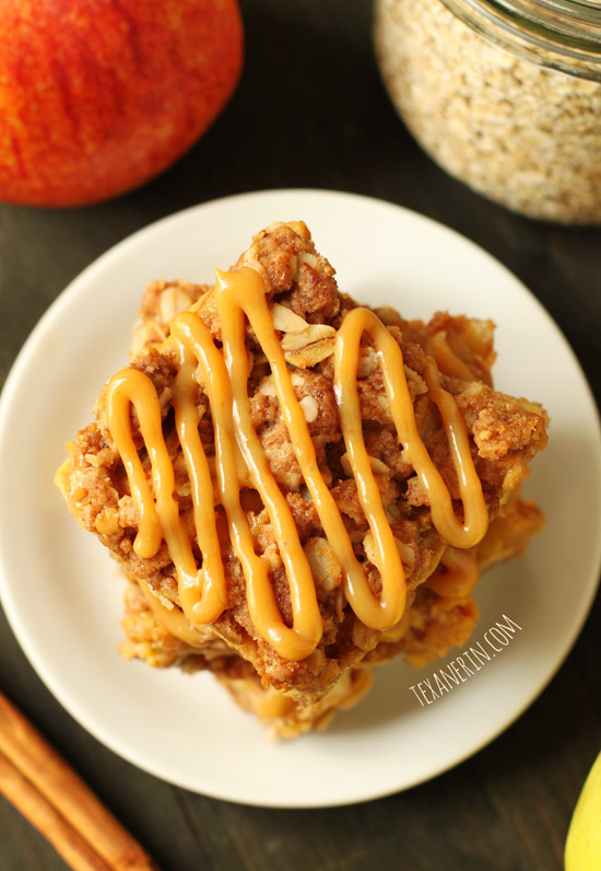 Dulce de Leche Apple Streusel Bars from texanerin.com – made healthier!