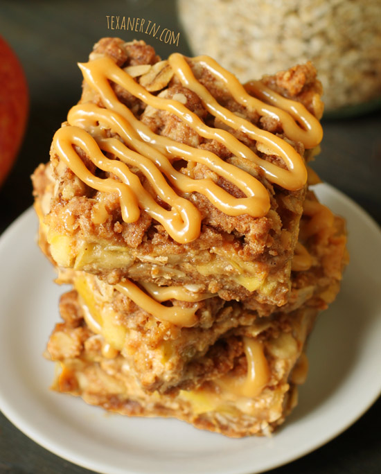 Dulce de Leche Apple Streusel Bars from texanerin.com – 100% whole grain and made healthier!