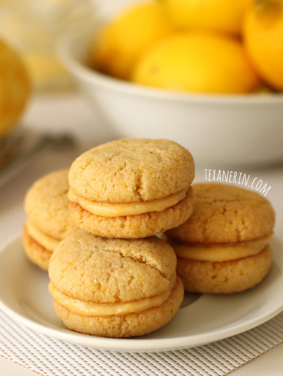 Grain-free and Dairy-free Lemon Cookie Sandwiches from texanerin.com