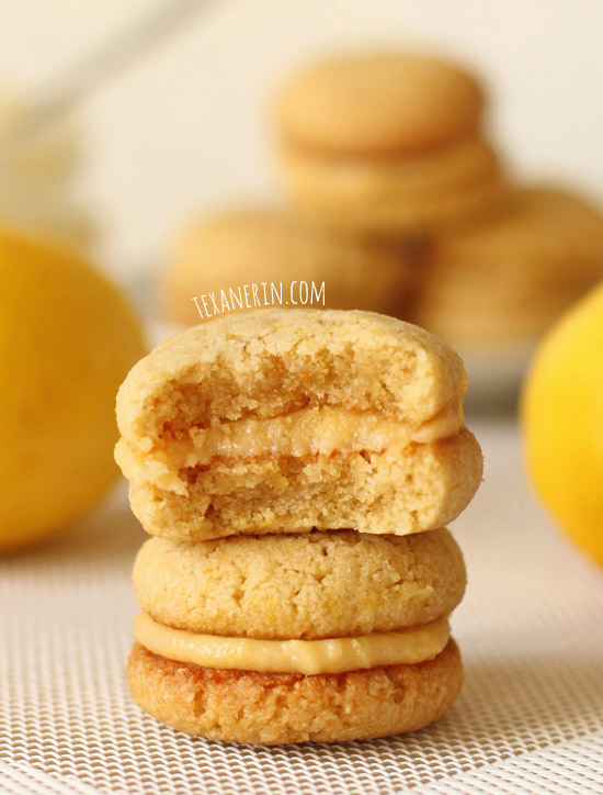 Gluten-free, Grain-free and Dairy-free Lemon Cookie Sandwiches from texanerin.com