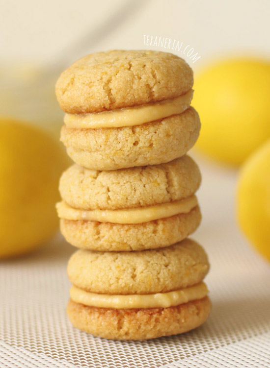 Dairy-free, Grain-free and Gluten-free Lemon Cookie Sandwiches from texanerin.com