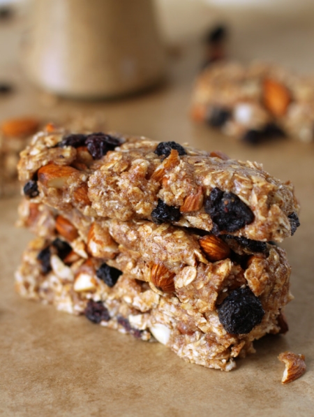 No Bake Almond Blueberry Granola Bars