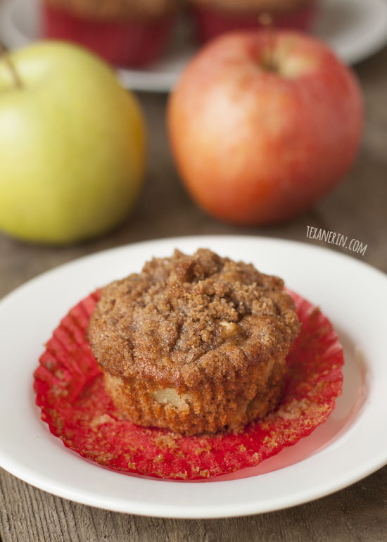 100% Whole Grain Cinnamon Apple Muffins - so moist and flavorful!