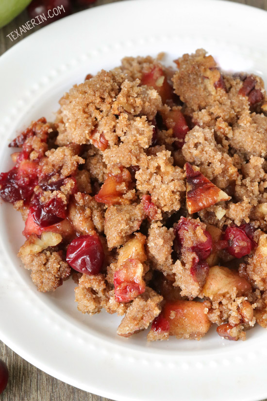 Cranberry Apple Pecan Crisp {vegan / dairy-free options, 100% whole grain} Perfect for Thanksgiving and Christmas.