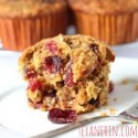 100% Whole Grain Cranberry Orange Oat Muffins