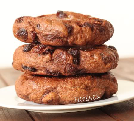 Cinnamon Raisin Bagels (100% whole wheat, vegan, dairy-free)