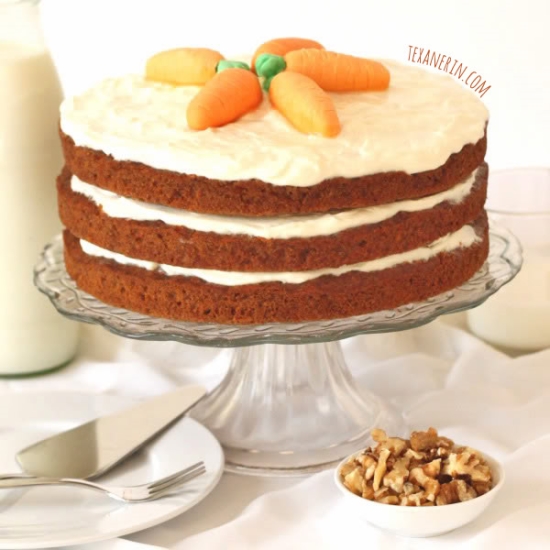 This 100% Whole Wheat Carrot Cake is incredibly moist and nobody will believe it’s whole grain!