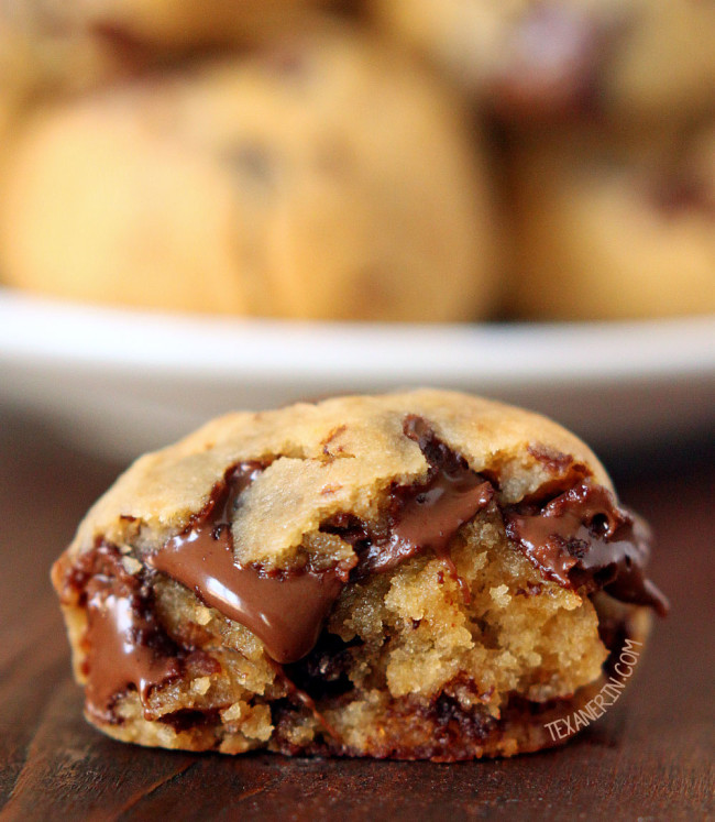The Original Grain-free Peanut Butter Chocolate Chip Cookie Dough Bites - no white sugar, no oil, no flour! So gooey, simple and delicious! With a surprise ingredient (vegan, gluten-free, and dairy-free)