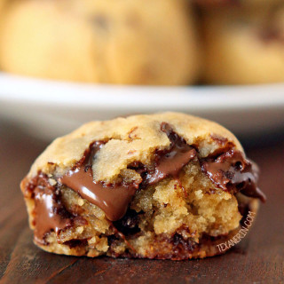 The Original Grain-free Peanut Butter Chocolate Chip Cookie Dough Bites - no white sugar, no oil, no flour! So gooey, simple and delicious! With a surprise ingredient (vegan, gluten-free, dairy-free)