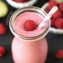 Raspberry Banana Avocado Smoothie (paleo, vegan options)