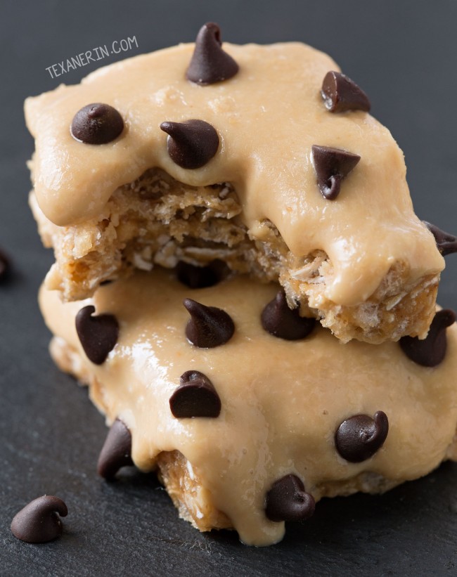 Peanut Butter Coconut Rice Krispie Treats (with gluten-free, vegan, whole grain options)