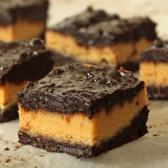 100% Whole Grain Peanut Butter Cup Filling Filled Chocolate Brownies | texanerin.com