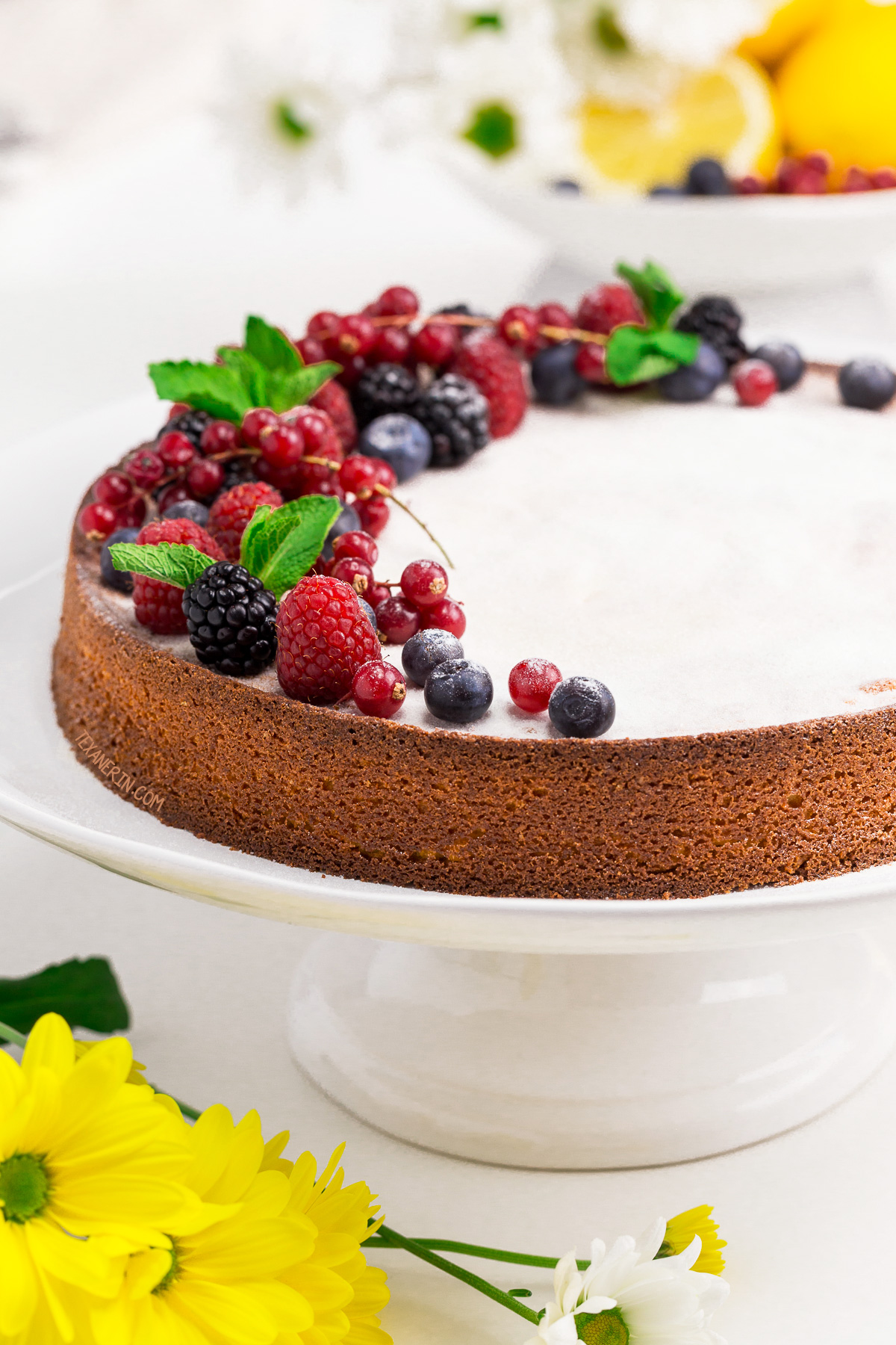 Italian Lemon Almond Flour Cake grain free gluten free Texanerin Baking