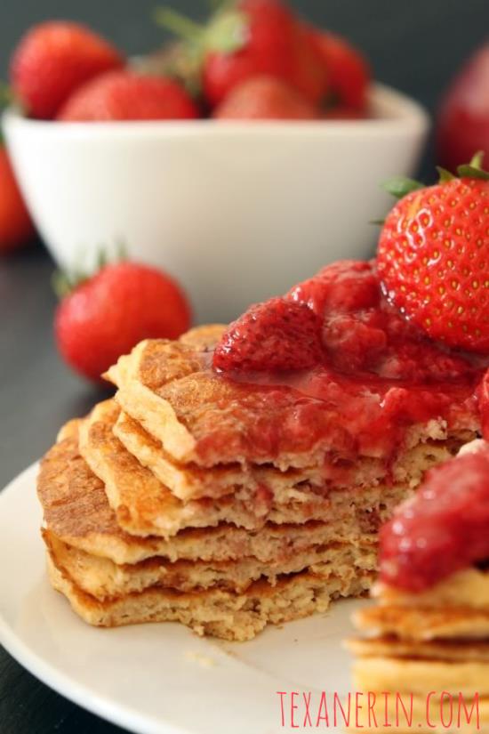 Protein Pancakes for Two - no added sugar, 100% whole grain, and with a gluten-free option!