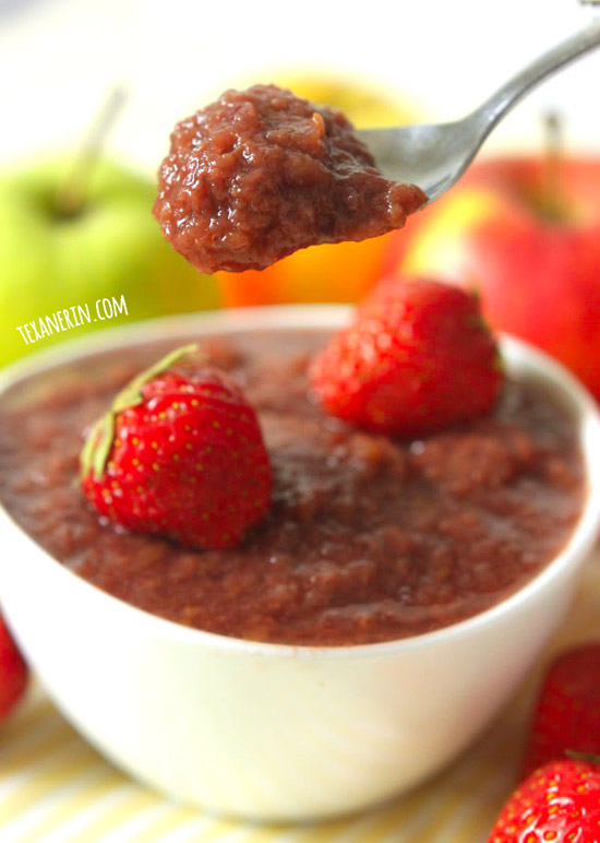 Strawberry Applesauce with no added sugar!