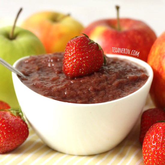 Quick and Easy Strawberry Applesauce with no sugar added!