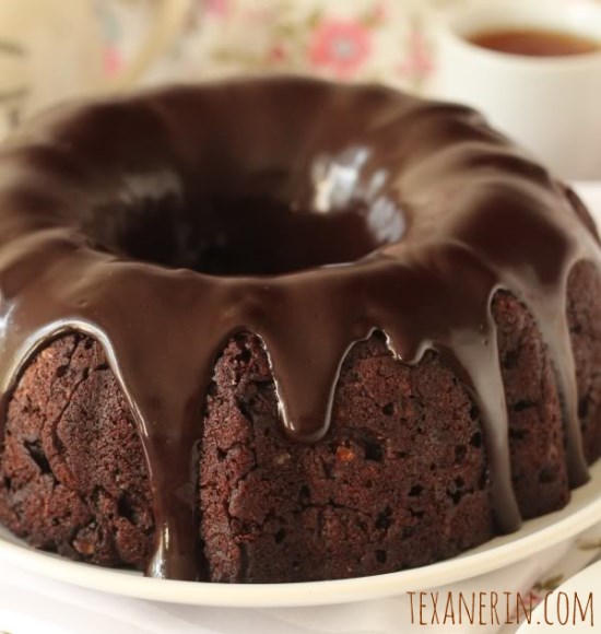 100% Whole Wheat Chocolate Zucchini Cake  Greek Yogurt Chocolate Ganache - moist, chocolately and made healthier! | texanerin.com