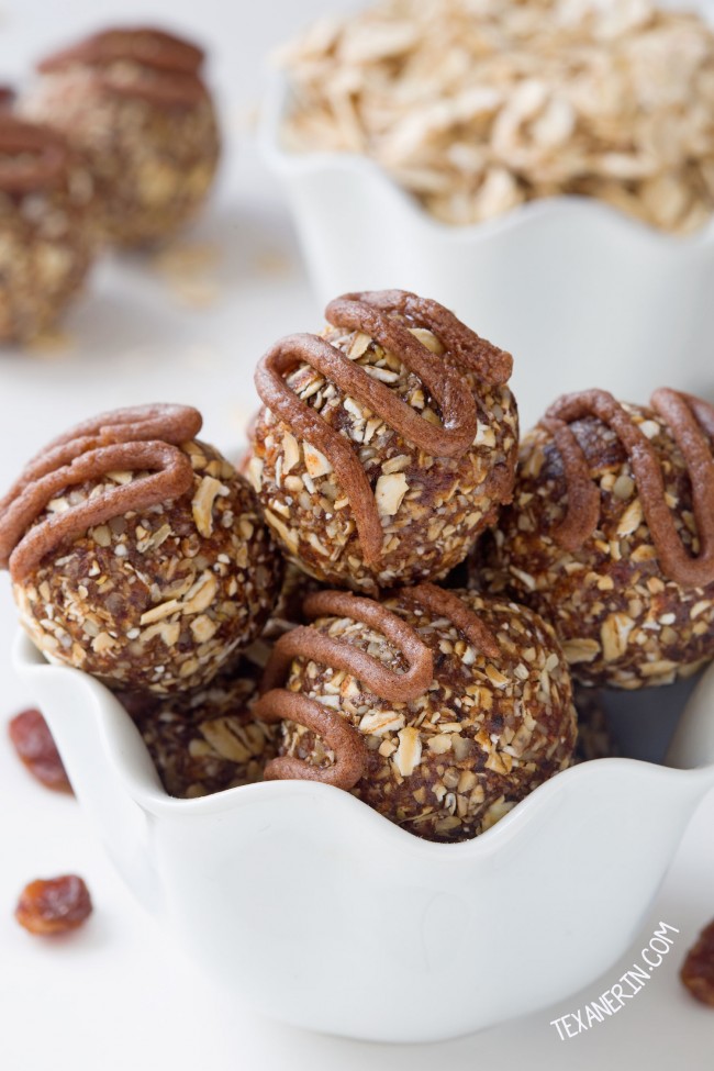 Cinnamon Raisin Oatmeal Cookie Balls (naturally vegan, gluten-free, dairy-free, 100% whole grain – please click through to the recipe to see the dietary-friendly options)
