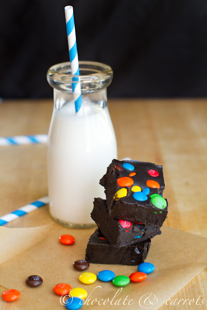 Healthier Dark M&M Fudge