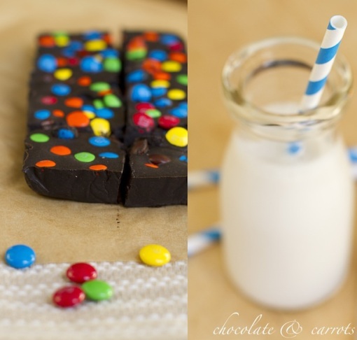 Healthier Dark M&M Fudge