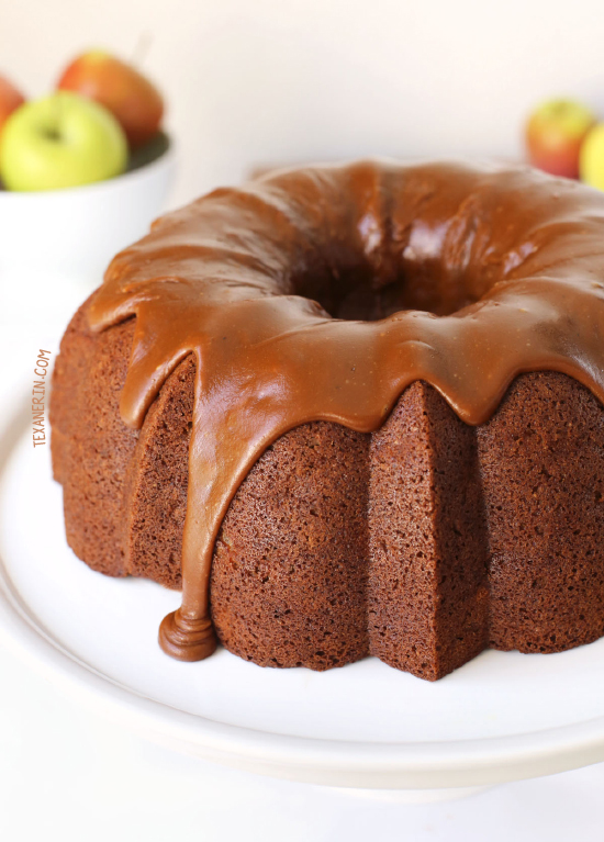 Healthier Apple Cream Cheese Bundt Cake With Praline Frosting {100% whole grain but can also be made with all-purpose flour}