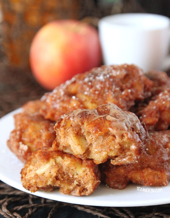 Quick and easy yeast-free apple fritters {100% whole grain and dairy-free}