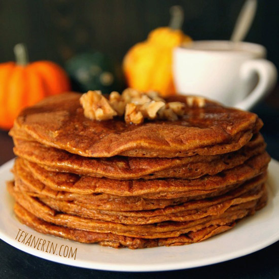 Pumpkin Pancakes – although these are 100% whole wheat, they don't taste at all healthy! From texanerin.com