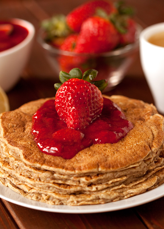 100% Whole Grain Lemon Ricotta Pancakes | texanerin.com