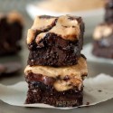 Chocolate Peanut Butter Brownies (gluten-free, 100% whole grain)