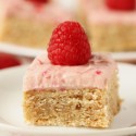 Whole Grain Lofthouse Bars with Raspberry White Chocolate Cream Cheese Frosting