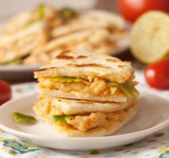 Cheesy and Creamy Chicken Quesadillas from texanerin.com