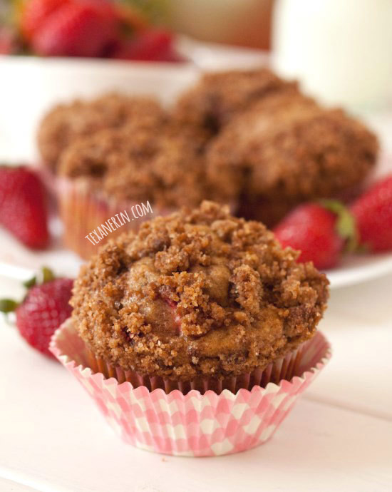 100% Whole Grain Strawberry Banana Muffins