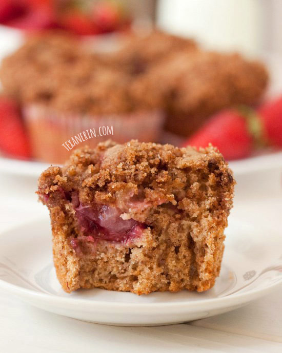 100% Whole Grain Strawberry Banana Muffins