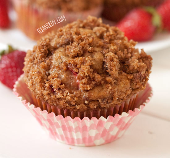 100% Whole Grain Strawberry Banana Muffins