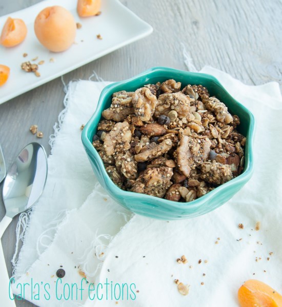 Gluten-free Assorted Nut and Seed Healthy Quinoa Granola | texanerin.com