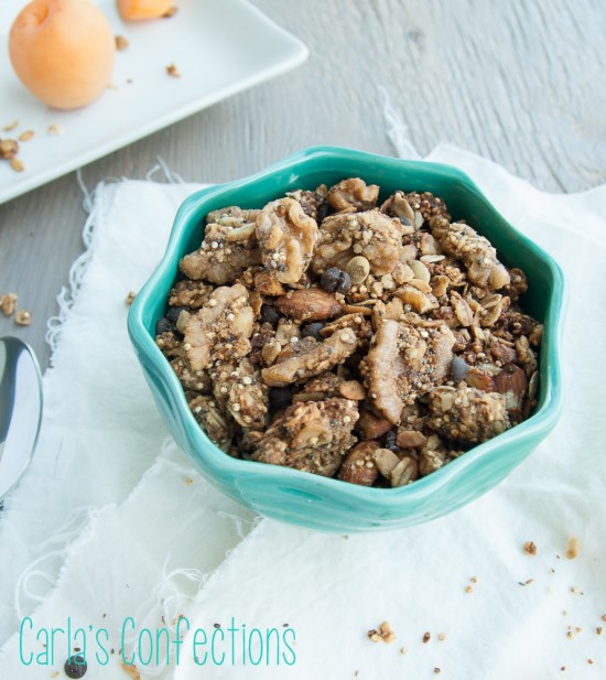 Gluten-free Assorted Nut and Seed Healthy Quinoa Granola | texanerin.com