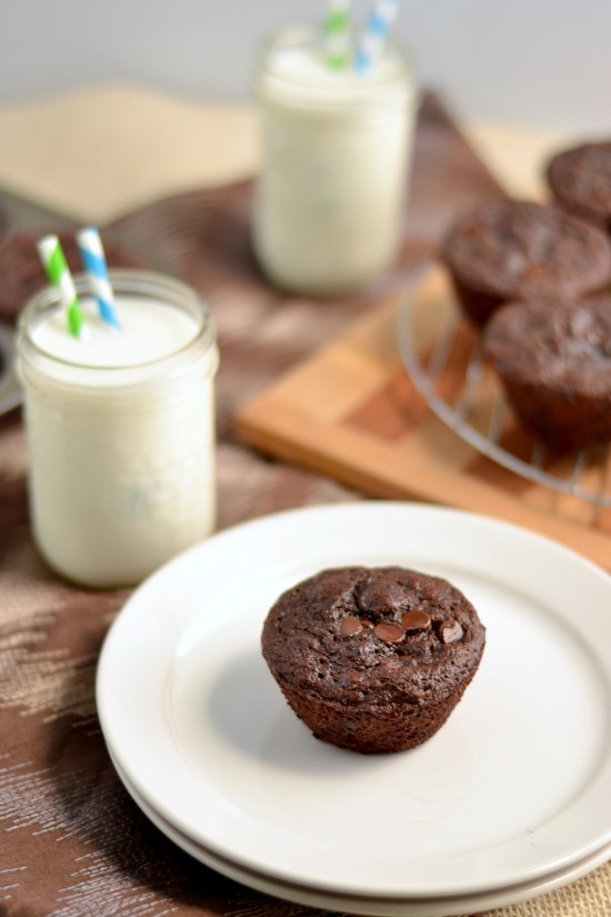 100% Whole Wheat Double Chocolate Chip Muffins | texanerin.com