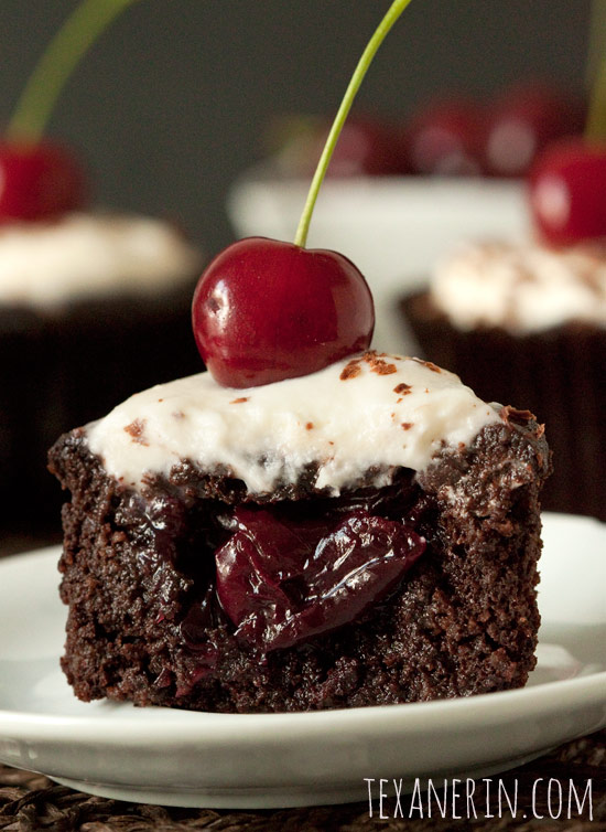 Honey Sweetened Black Forest Cupcakes – Gluten-free and Grain-free | texanerin.com