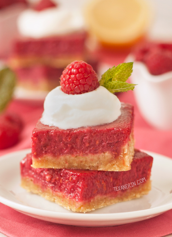 Healthier Raspberry Lemon Bars – 100% whole grain and honey-sweetened (but can also be made with all-purpose flour)