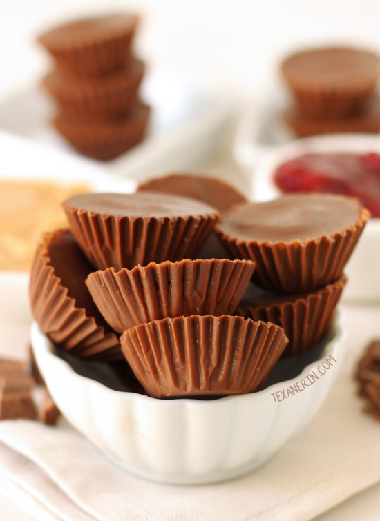 Peanut Butter and Jelly Peanut Butter Cups made in a healthier way! {naturally gluten-free with dairy-free + vegan options}