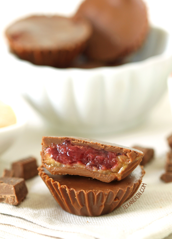 Peanut Butter and Jelly Peanut Butter Cups – made healthier! {naturally gluten-free with vegan + dairy-free options}