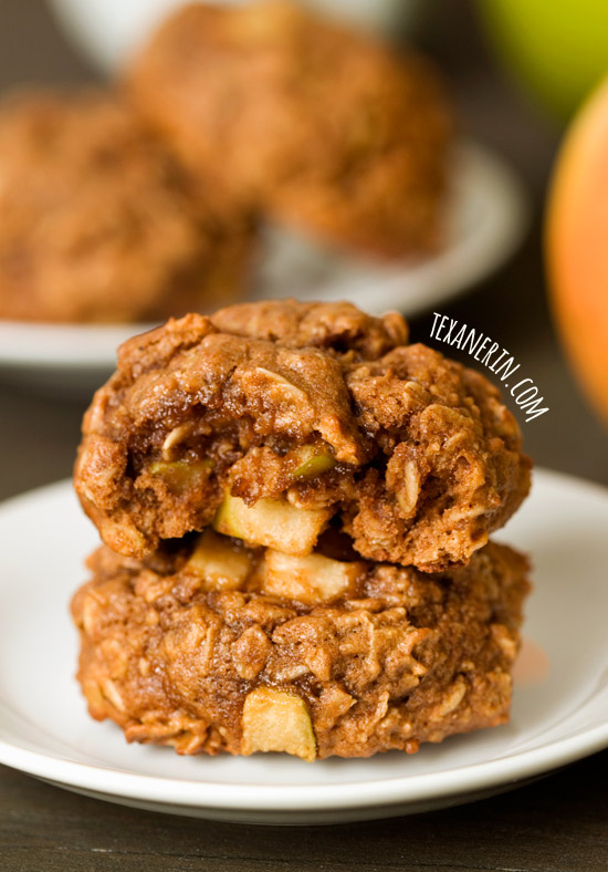 Apple Cookies – 100% whole grain, dairy-free and not too sweet! Full of fall flavor. | texanerin.com