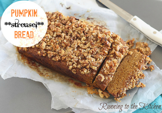 Pumpkin streusel bread from Running to the Kitchen