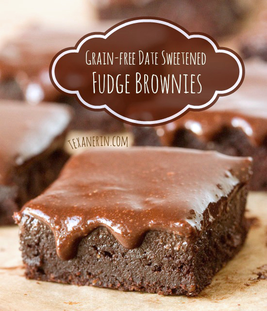 Grain-free and dairy-free fudge brownies – this version has no added fat!